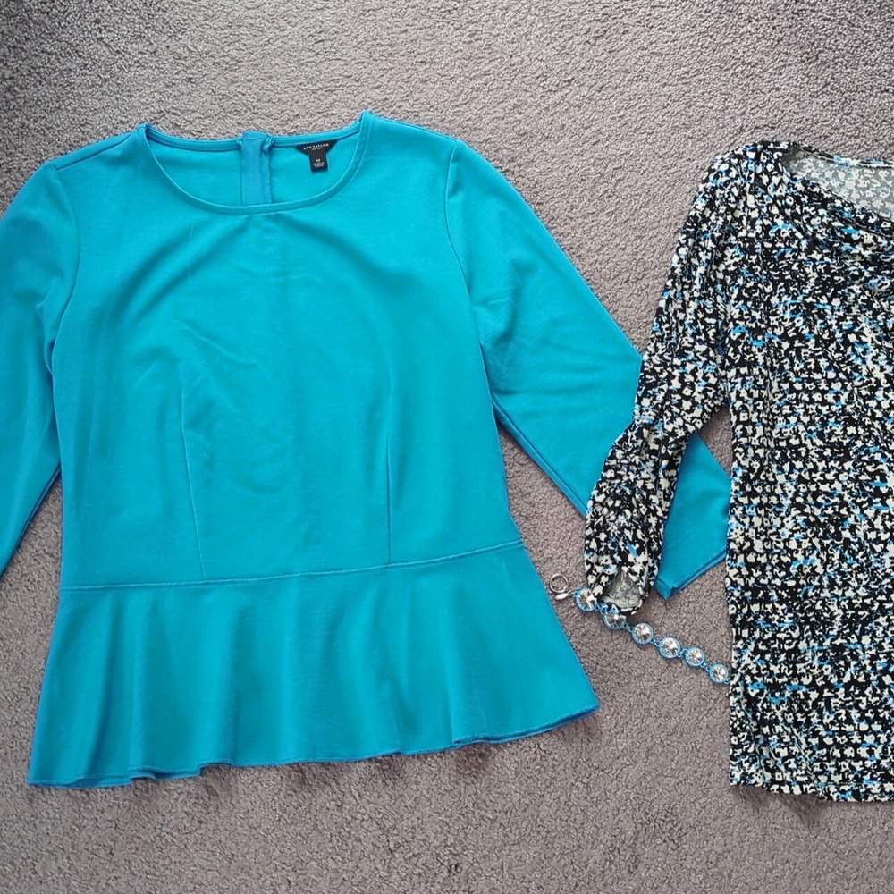 Ann Taylor blue peplum top size medium